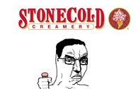 cold_stone_creamery fist frown hand holding_object ice_cream punisher_face soyjak variant:chudjak // 2000x1300 // 288.9KB