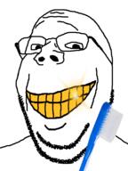 animated beard ext=gif eyebrows glasses stubble teeth tooth toothbrush variant:gapejak // 600x800 // 217.3KB