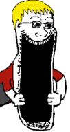 badge clothes glasses nate open_mouth soyjak soyjak_party stubble subvariant:sprokejak text variant:soyak yellow_hair // 184x348 // 5.0KB