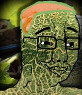 ambrosia_melon food fruit glasses series:fruiterz! series:operation_fruitjak soyjak variant:chudjak wrinkles // 860x1000 // 1.6MB