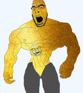 2soyjaks arm buff clothes cum erection gigachad glasses gold hand mustache nsfw open_mouth penis soyjak stubble variant:cobson variant:feraljak // 859x960 // 822.5KB