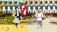 angry animal animal_abuse beard bloodshot_eyes brown_hair cbt classical_art_parody closed_mouth clothes cock_and_ball_torture crying ear folklore france hair hanging hat iberian_penisula meta:tagme multiple_soyjaks mustache napoleon napoleonic_war open_mouth partisan poland redraw rope russia sideburns smile soldier soyjak spain squirrel subvariant:feralsquirrel suicide summer swastika tail tongue variant:bernd variant:feraljak variant:impish_soyak_ears variant:smugjak war winter yellow_teeth // 3840x2160 // 2.4MB