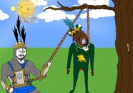 beard bloodshot_eyes execution glasses hanging holding_object holding_rope india islam khanda lion_and_sun lynching mughal rope sikh tongue tree variant:bernd variant:chudjak // 2096x1464 // 788.7KB