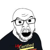 angry clothes glasses item_asylum mustache roblox soyjak stubble text uncertified uncertified_dummy variant:feraljak video_game // 1500x1500 // 119.4KB