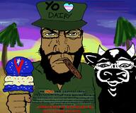 angry black_fur brown_skin castro cigar communism cow cuban cubanigger fidel_castro frank_castle punisher_face subvariant:science_lover subvariant:sheila trans_heart variant:markiplier_soyjak variant:sidjak vinluv white_glasses // 2286x1908 // 2.6MB