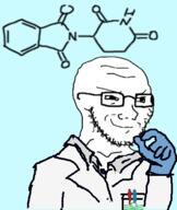 arm chemistry clothes formula glasses hand science scientist smile smug soyjak stubble thalidomide variant:soyak // 385x456 // 53.9KB