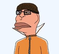 big_lips bowl_cut brown_eyes brown_hair clothes collar despicable_me glasses illumination_studios movie orange_jacket skinny subvariant:brazilmutt transparent_background variant:meximutt vector_(despicable_me) villan warmup_suit zipper // 888x818 // 19.6KB