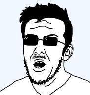 clothes cool glasses hair moustache redraw scientoloju_(user) soyjak stubble sunglasses variant:scientolojak white_shirt white_skin // 626x662 // 13.6KB