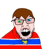 angry autistNIGGER brown_hair chris-chan clothes glasses hair heterochromia mustache necklace open_mouth sonichu stubble variant:feraljak white_teeth // 1500x1500 // 32.7KB
