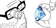 closed_eyes gem glasses holding_gem inspecting soyjak stubble variant:unknown // 740x370 // 113.1KB
