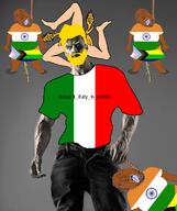 FAGGOTRY Trinacria aryan blue_eyes brown_skin faggot flies gay_flag gigachad hanging india italy itaryan pajeet pink_hair piss pride tranny variant:bernd yellow_hair // 640x761 // 227.2KB