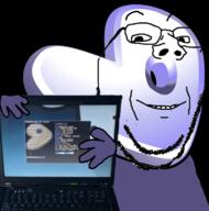 computer g_(4chan) gentoo glasses irl laptop linux soyjak stubble subvariant:wholesome_soyjak technology thinkpad variant:gapejak // 717x723 // 367.6KB