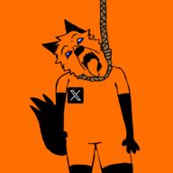 blue_sclera furfag glasses hair hanging nigger open_mouth orange_background orange_hair rope soyjak stubble subvariant:trannyfur tranny twitter variant:bernd white_eyes x zoophile // 1800x1800 // 151.1KB
