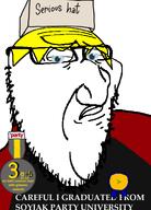 award careful closed_mouth concerned distorted frown glasses graduate greentext looking_at_you medal serious serious_hat smug soyjak stretched_chin stubble variant:smugjak // 554x772 // 92.6KB