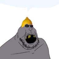 fat glasses grey_skin lemon lemon_(user) rotten_teeth speech_bubble stubble variant:feraljak variant:meximutt variant:soyak // 1500x1500 // 171.5KB