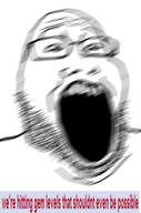 glasses motion_blur open_mouth soyjak stubble text variant:markiplier_soyjak2 // 397x599 // 123.4KB