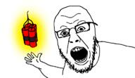 animated explosion glasses open_mouth soyjak stubble tnt variant:yurjak // 768x442 // 1.7MB