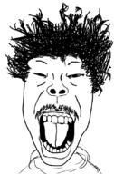 hair mustache open_mouth soyjak variant:unknown // 720x1100 // 149.8KB