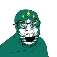 country flag flag:macau glasses hair macau mustache open_mouth soyjak star_(symbol) stubble teeth variant:feraljak // 1500x1500 // 39.7KB