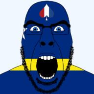 angry bbc beard curacao facial_mark flag flag:curaçao flag:netherlands forehead_mark glasses looking_at_you netherlands open_mouth queen_of_spades soyjak spade star_(symbol) stubble subvariant:cobson_front2 thick_eyebrows transparent transparent_background variant:cobson white_eyes // 800x800 // 21.7KB