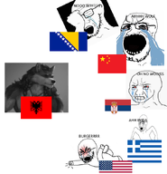 4soyjaks albania albanian analbania analbanian animal animal_ears bald bloodshot_eyes buff clenched_teeth closed_mouth crying distorted eyebrows flag:albania flag:bosnia_and_herzegovina flag:china flag:greece flag:serbia flag:united_states full_body fur furfag furnigger furry hair hand meta:not_oc muscles muscular_male nas:wojak nose open_mouth shoe stubble text variant:cryboy_soyjak variant:soyak white_background // 640x663 // 148.7KB