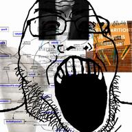 animated arm bloodshot_eyes chart clenched_teeth closed_mouth clothes crying deformed distorted glasses hair hand inverted lock math mustache no_eyes no_nose open_mouth robe scared schizo science smile sound soyjak stubble variant:a24_slowburn_soyjak variant:el_perro_rabioso variant:feraljak variant:gapejak variant:markiplier_soyjak variant:markiplier_soyjak2 variant:soyak video // 640x640, 22.4s // 1.8MB