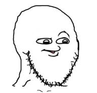 looking_to_the_right raised_eyebrow soyjak stonetoss stubble variant:soyak white_background // 1080x1034 // 148.3KB