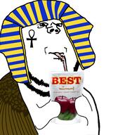 ankh clothes drinking_straw egypt eye_of_rah hand hat juice kemet sip variant:impish_soyak_ears wing // 1484x1600 // 738.7KB