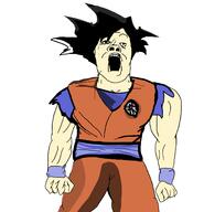 anime arm buff clothes dragon_ball dragon_ball_z hair hand open_mouth son_goku soyjak variant:a24_slowburn_soyjak white_skin // 1316x1367 // 210.9KB