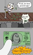 animal art benjamin_franklin bra cat closed_mouth green money nsfw nyazsche panties pixel_art smile soyjak stripper stubble subvariant:wholesome_soyjak text united_states variant:gapejak // 900x1479 // 140.2KB
