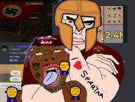 anomic bloodshot_eyes choke choke_hold crying open_mouth rope sentinels soyjak suicide tongue variant:bernd variant:chudjak // 710x539 // 444.7KB