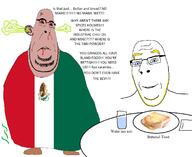 angry aryan blood bloodshot_eyes blue_eyes bread butter fat glass latino mexico napkin plate red_eyes shoe soyjak subvariant:blobson subvariant:hornyson subvariant:nucob table toast variant:cobson water yellow_hair // 1536x1258 // 187.7KB