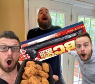3soyjaks arm bbc beard beyond_chicken beyond_meat clothes dildo door food fried_chicken glasses hand holding_dildo holding_object irl john_oberg meta:pornographic_content mustache open_mouth penis pointing stubble u_polskipunisher variant:thps_soyjak variant:two_pointing_soyjaks // 521x462 // 427.3KB