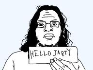 clothes faggot glasses hair hand long_hair nigger_lips paper pedophile redraw retard skajyos stubble subhuman template text variant:skajyosjak white_shirt white_skin // 1114x835 // 24.3KB