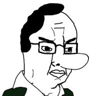 chud closed_mouth frown glasses hair nose ralph soyjak variant:chudjak // 756x815 // 15.6KB