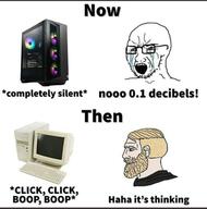 bloodshot_eyes computer crying glasses meme mustache nordic_chad open_mouth soyjak soyjak_comic stubble text variant:soyak // 1440x1458 // 130.4KB