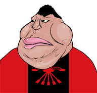 angry arab brown_skin clothes falangism fat flag flag:falangism hair lips mexico meximutt moor obese soyjak variant:impish_soyak_ears variant:meximutt yellow_sclera // 888x849 // 82.1KB