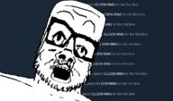 animated distorted elden_ring glasses large_eyes mustache open_mouth soyjak stubble variant:a24_slowburn_soyjak video_game // 748x440 // 31.7KB