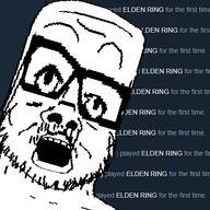 animated distorted elden_ring glasses large_eyes mustache open_mouth soyjak stubble variant:a24_slowburn_soyjak video_game // 748x440 // 31.7KB