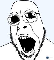 distorted glasses soy_boy stubble thin_eyebrows variant:cobson warped white_skin // 905x1000 // 170.3KB