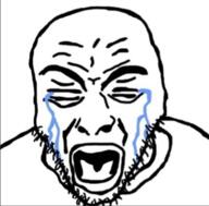 antialiased closed_eyes crying hair open_mouth soyjak stubble variant:rupturejak water // 424x417 // 126.4KB