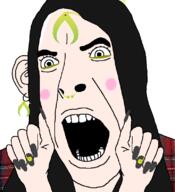 blush clothes ear earring facial_mark forehead_mark glasses hand jewelry keffals kiwifarms long_hair lucas_roberts makeup nose_piercing nose_ring painted_nails plaid soyjak stubble subvariant:slutson tattoo tranny variant:cobson white_skin // 721x789 // 72.8KB