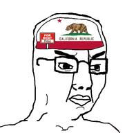 angry bear california closed_mouth country flag glasses rent_free sign star text thick_eyebrows united_states variant:chudjak // 647x687 // 76.6KB
