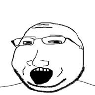 eyelids glasses open_mouth small_eyes soyjak stubble subvariant:massjak subvariant:wholesome_soyjak tape variant:gapejak // 600x600 // 10.4KB