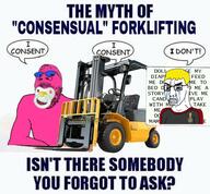 2soyjaks angry arm baby badge bloodshot_eyes clenched_teeth clothes crying doll_(user) forklift glasses hand nate pacifier soyjak speech_bubble stubble text variant:chudjak variant:gapejak // 600x557 // 379.9KB