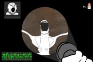 arm flashlight glasses horror open_mouth scared soy soyjak soylent streamer stubble subvariant:fingerboy variant:a24_slowburn_soyjak variant:gapejak video_game wave // 1500x1000 // 699.2KB