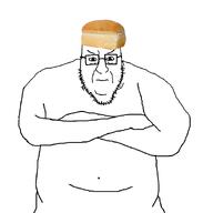 angry belly_button blart bread closed_mouth clothes crossed_arms glasses hat soyjak stubble variant:blartjak // 876x921 // 64.4KB