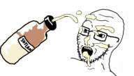 bottle glasses open_mouth soy soyjak soylent stubble variant:soyak // 467x264 // 37.4KB