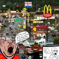 amerimutt black_shirt black_skin comic drawing_tablet exxon_mobil faggot gas_station gay gun lgbt mcdonalds nas:tyrone nigger open_mouth pizza_hut quiznos red_tshirt shell stan_kelly starbucks stonetoss subvariant:impish_amerimutt subvariant:soyak_(irritated) subway taco_bell tattoo text text_bubble united_states variant:gapejak variant:impish_soyak_ears variant:soyak // 1800x1800 // 2.9MB