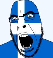 angry british flag flag:shetland glasses hair looking_to_the_left open_mouth scotland shetland soyjak stubble teeth thick_eyebrows united_kingdom variant:cobson // 721x789 // 24.0KB